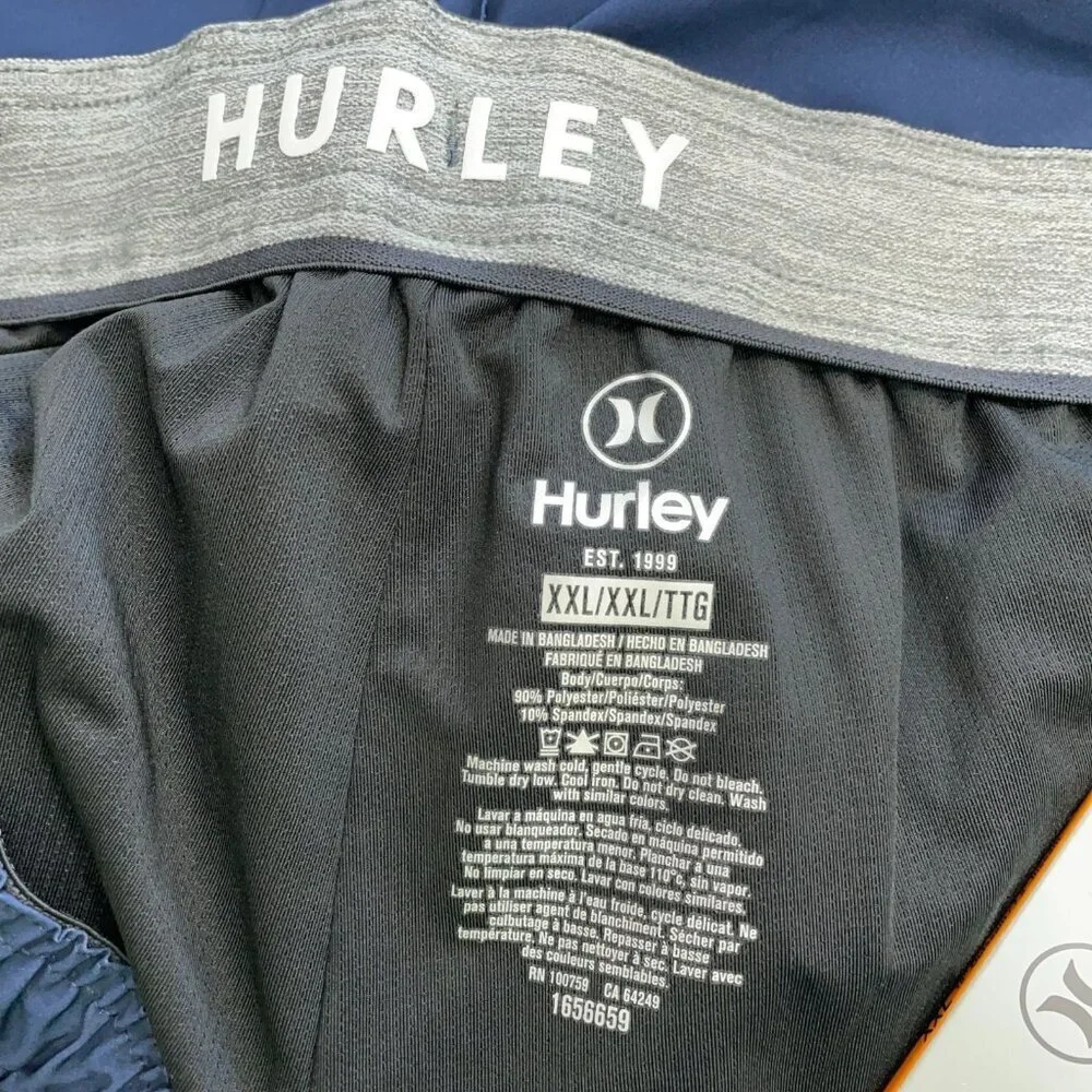 Hurley Men's XXL Swim Shorts Navy Blue Color Block N0790